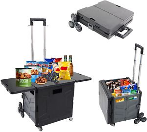 Rolling Cart With Wheels Foldable Utility Cart Portable Grocery Cart, Collapsibl