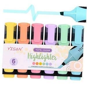 Highlighter,Chisel Tip Marker Pens, Water Based, Quick Dry, 6 6 Colors