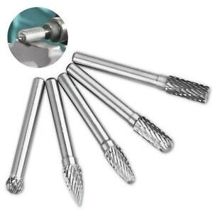 5x Rotary Burr Set Head Tungsten Carbide Burrs 1/4&#039;&#039; Shank Die Grinder Bit Tool
