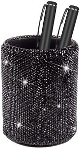 Crystal Pencil Pen Pot Holder Box Bling Rhinestone Pen Organizer Holder Cosmetic