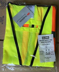 ULINE CLASS 2 Deluxe Safety Vest w/ Pockets (3M Reflective) Size S/M *BRAND NEW*