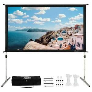 100&#034; 16:9 Stand Fast Folding Projector Screen 4K 3D Movie Theater with Carry Bag