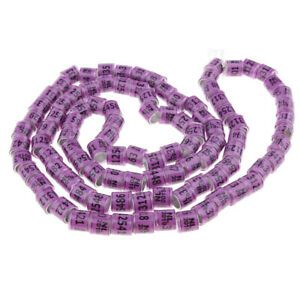 Reusable Racing Pigeon Foot  Clip Birds Pet Leg Band Purple 100pcs 8mm