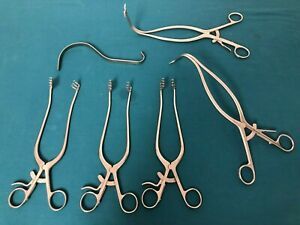 Lot of 6 German Stainless Surgical Deaver Retractor 3x4 Prongs