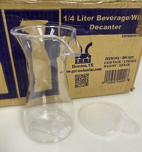 GET ENTERPRISES BW1025PC-CL CLEAR POLYCARBONATE DECANTER W/LID 8.4OZ. (12 PACK)
