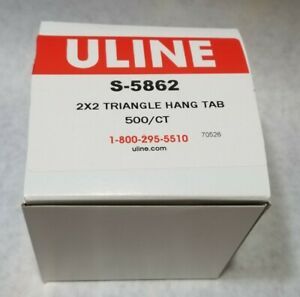 ULINE S-5862 TRIANGLE HANG TAB 2X2 NEW IN BOX 500/CT