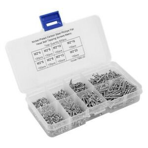 800Pcs Self-tapping Screws Assortment Cross Drive Kit Nut Stainless Steel