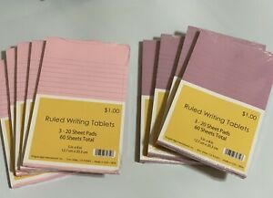 Nine (9) Lined Writing Tablets 60 Sheets Each ~ 5 Pink &amp; 4 Purple Paper Pads Lot