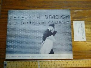 vintage E.J. Lavino &amp; Co. Research Division Publication + business card PHILA.