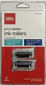 Office Depot Ink Rollers Price Labeler Replacement Rollers, Black 2 Pack 559-673