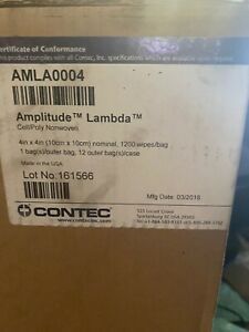 Contec Amplitude Lambda Wipes CELL/POLY NONWOVEN 4&#034; X 4&#034; 1200 WIPES PER BAG