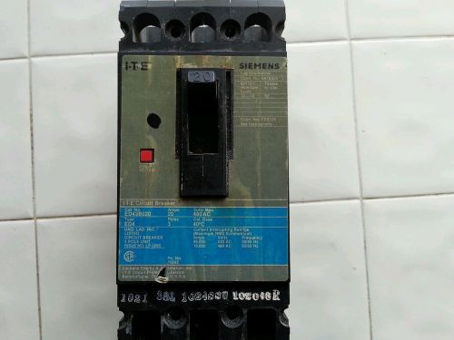 Siemens ed43b020 20 amp circuit breaker ed4 ite 20amp 20a  480 vac for sale