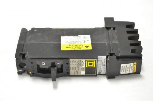 Square d fa17020b molded case 1p 20a 347v-ac circuit breaker b204680 for sale
