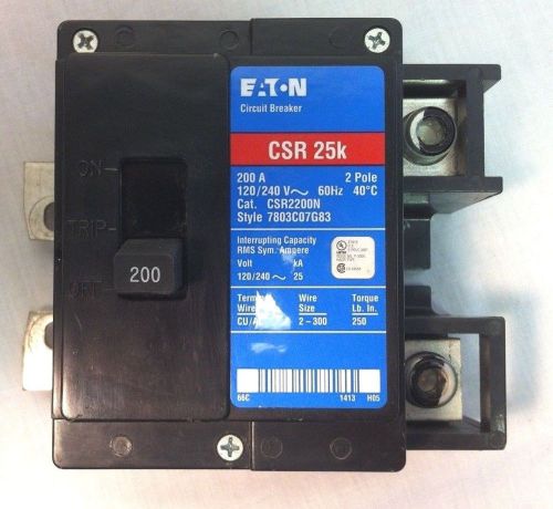 Eaton Cutler Hammer CSR 25k 200 Amp Circuit Breaker 2 Pole 2200N Nice