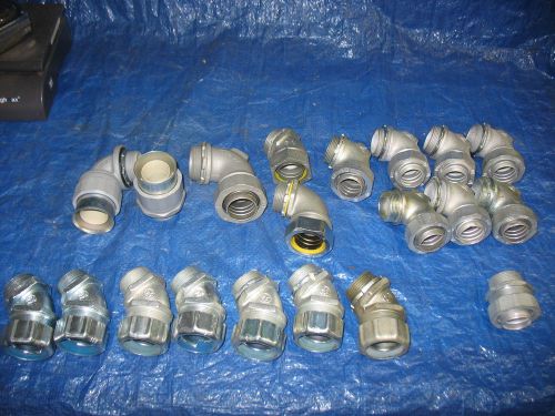 Lot of 20 sealtite liquidtite connectors 1 1/4&#034; and 1 1/2&#034; t&amp;b appleton raco new for sale