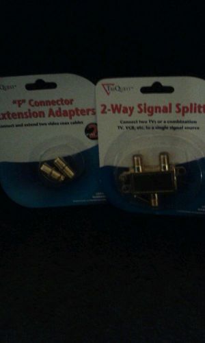 NEW IN BOX  2 pk. F Connector extension adapter/2 way signal splitter