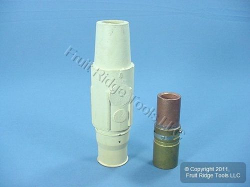 Leviton white 23 series female latching camtype connector plug 690a 600v 23l25-w for sale