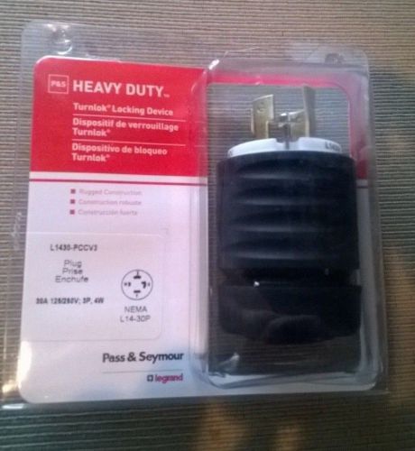 Pass &amp; seymour legrand l1430-pccv3 heavy duty turnlock plug nema l1430p [nip] for sale