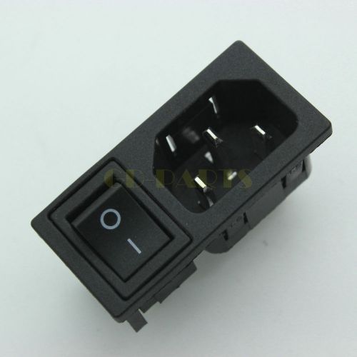 Lot*50 AC Power Socket Connector Receptacle With Rocker Switch 250V 10A IEC320