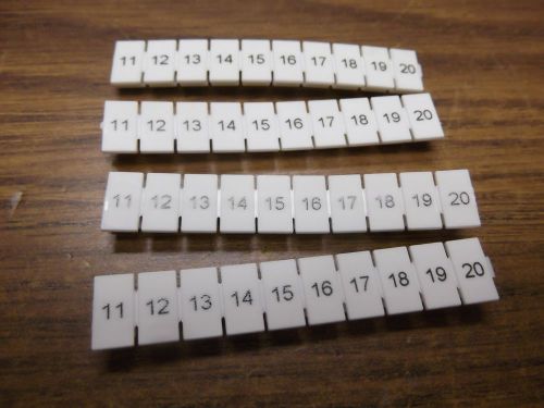(quantity 4) 11-20 terminal block marker label number strips for wire for sale