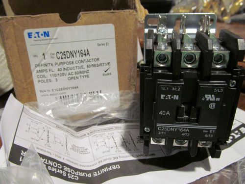New eaton cutler hammer definite purpose contactor c25dny164a c25 ser e1 40 amp for sale