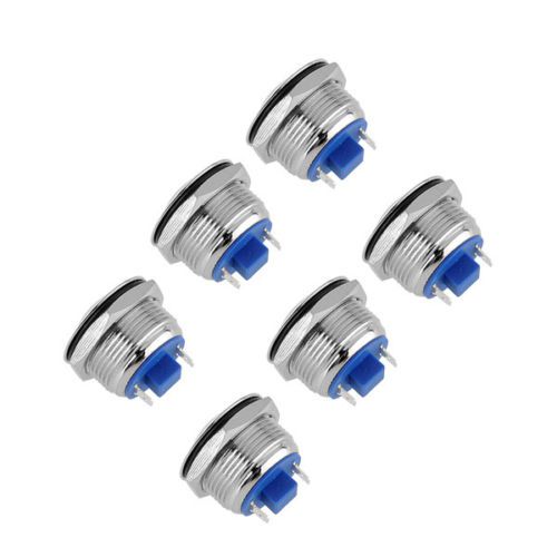 19mm 3A Push Button Metal Switch Round Head Waterproof For DIY Car 6pcs