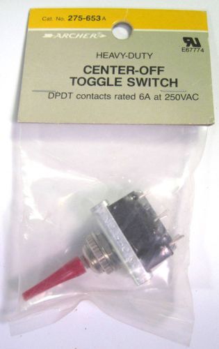New in bag archer heavy-duty center-off toggle switch dpdt 5a 250vac 275-653a for sale