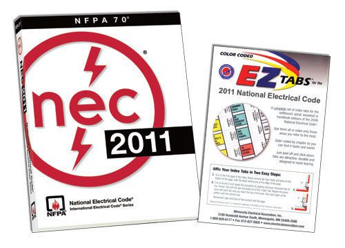 2011 nec national electrical code and ez tabs + ohms law sticker free s/h*** for sale