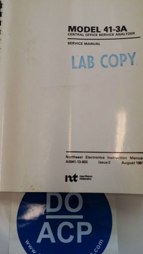 NT MODEL 41-3A CENTRAL OFFICE SERVICE ANALYZER SERVICE MANUAL R3-S33