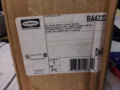 Hubbell ba4233 floor box cast iron 2 gang new in box for sale