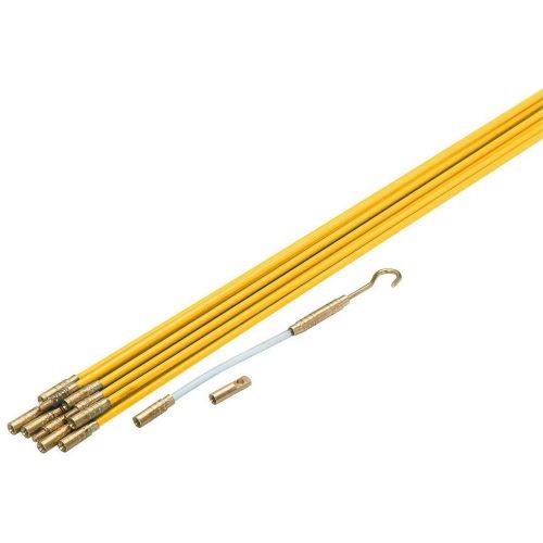 33&#039; Fiberglass Wire Cable Running Rods Kit Fish Pulling Wire Holder &amp; connectors