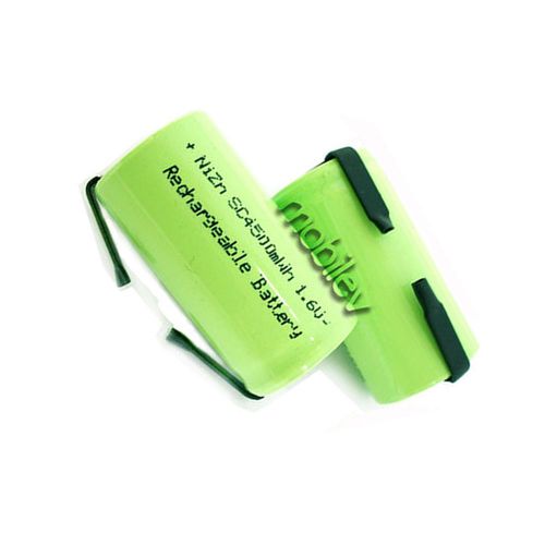 18 x 4500mwh sub c 1.6v volt nizn rechargeable battery cell pack with tab green for sale