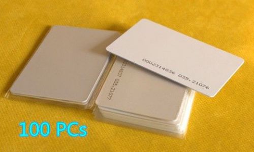 100pcs rfid 125khz proximity door control entry access em cards credit card size for sale