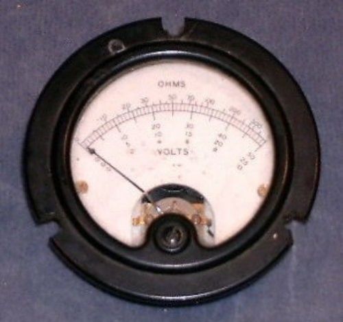 2.25&#034; gage w/ scale in ohms and 0-50, 0-25, 0-10 volts