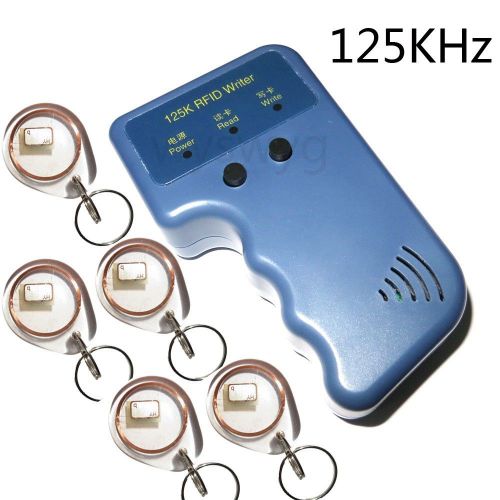 Upgrade 125khz h&amp;id 2 in 1 card tag writer copier duplicator + 5 transparent tag for sale