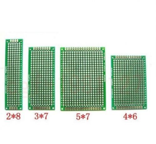 8pcs double-side prototype pcb board, 2x8 3x7 5x7 4x6 cm, each 2pcs for sale