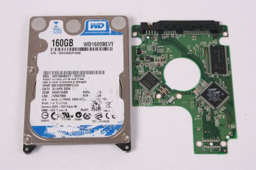 Wd wd160bevt-00zct0 160gb sata 2,5 hard drive / pcb (circuit board) only for dat for sale