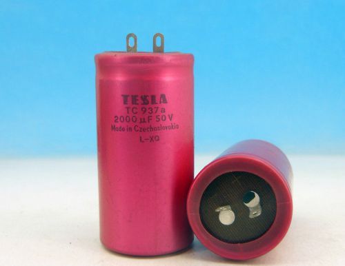 1x Vintage TESLA TC 937a Electrolytic Capacitor 2000uF 50V / NOS