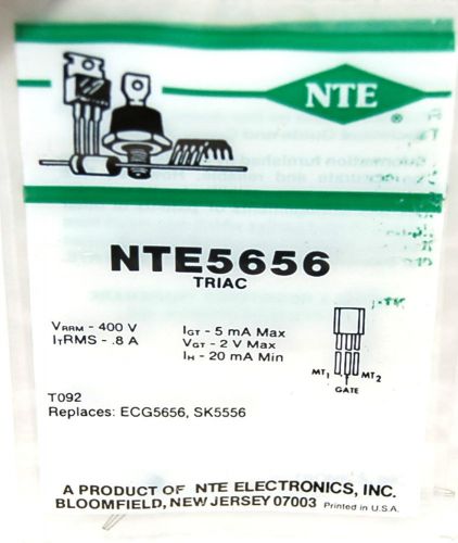 NTE NTE5656 TRIAC T092  EQUIV To ECG5656 SK5556