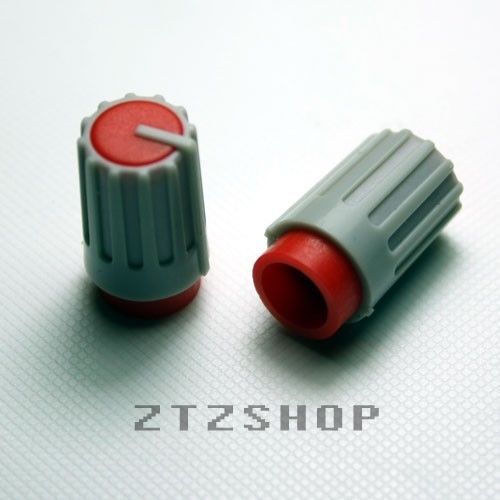 2 x Knob Grey with Red Mark for Potentiometer Pot - ZTZSHOP- Free Shipping