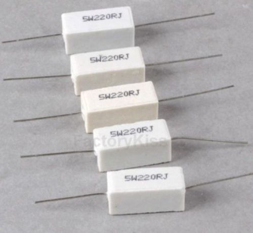 5W 220 R Ohm Ceramic Cement Resistor (5 Pieces) IOZ