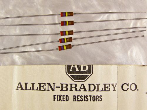 10 allen bradley 270k ohm 1/4w carbon comp resistors nos +/-5% for sale
