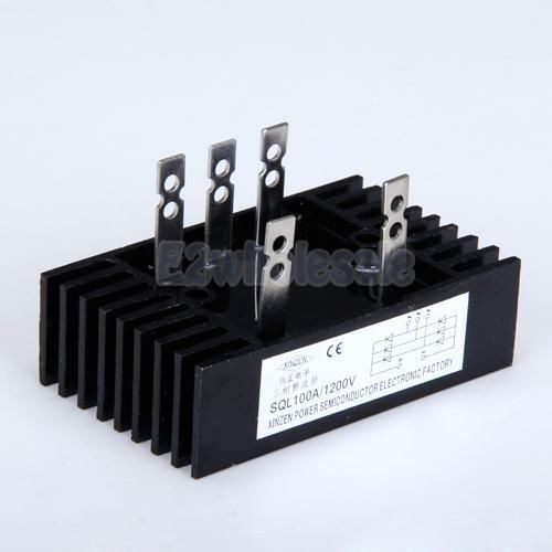 Black 3-phase diode bridge rectifier 100a amp 1200v volt sql100a easymount for sale