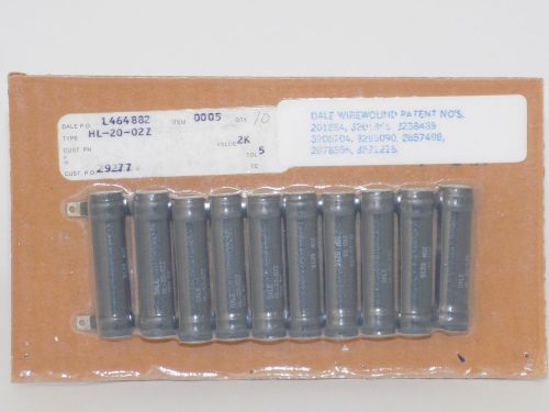 10x Dale HL-20-02Z - 2 KOhm 5% 25W Ceramic Wirewound Resistor 2k Ohm