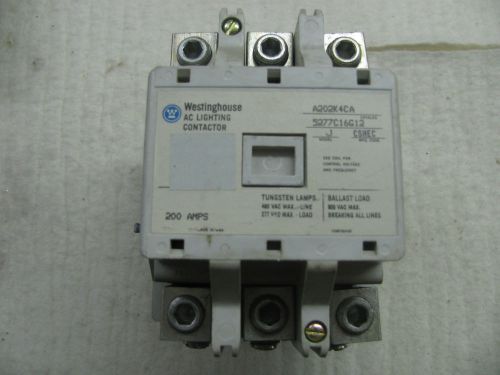 WESTINGHOUSE AC Lighting Contact-or A202K4CA 5277C16G12 Model J