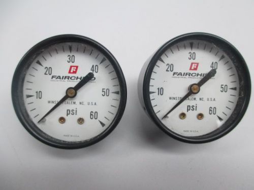 Lot 2 fairchild gauge 0-60 psi 1/4in npt d239728 for sale