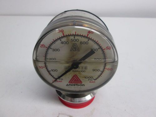 New anderson 5838 0-70 bar pressure 0-1000psi 3-1/2 in gauge d268593 for sale