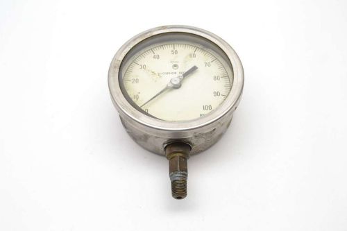 Weksler phosphor bronze tube 0-100psi 4-1/2 in 1/4 in npt pressure gauge b439933 for sale