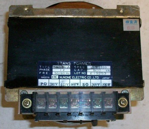 Nunome electric 800 va single phase industrial control transformer nesb-a for sale