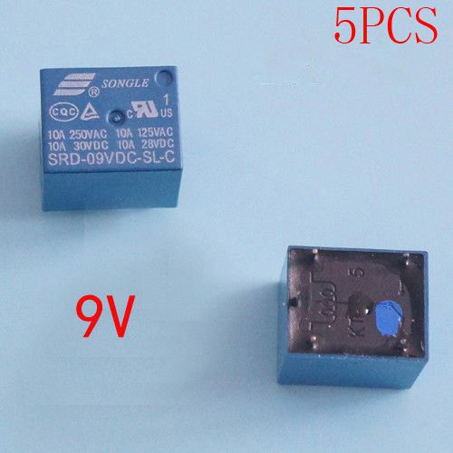 5pcs Mini 9V DC SONGLE Power Relay SRD-9VDC-SL-C PCB Type